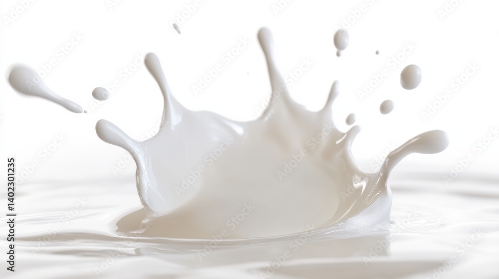 A splash of white milk. A splash of white milk.