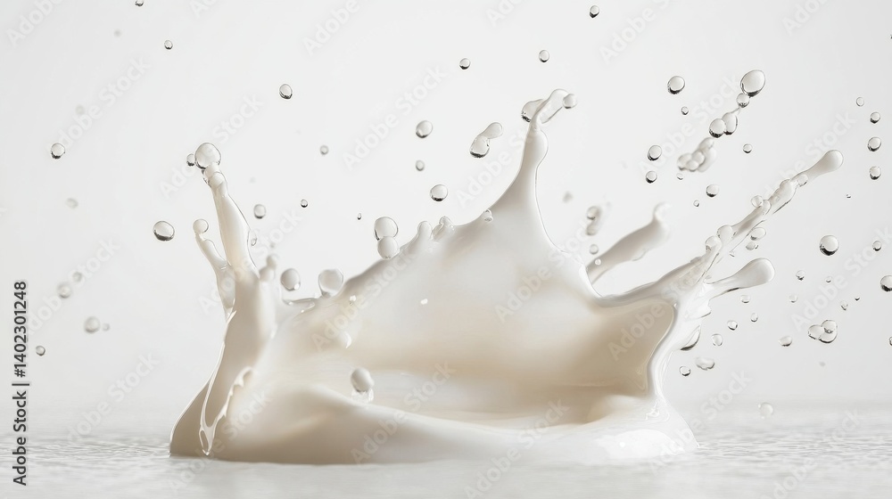 A splash of white milk. A splash of white milk.