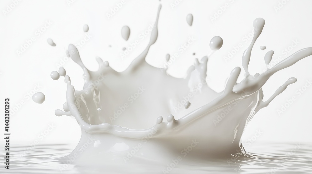 A splash of white milk. A splash of white milk.