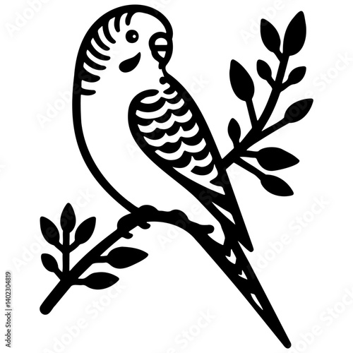 Budgie Pet Illustration.