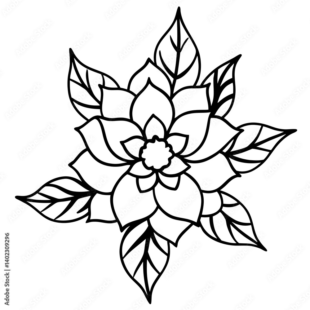 Minimal Boho Chic Floral Line Art Vector on White Background Minimal Boho Chic Floral Line Art Vector on White Background