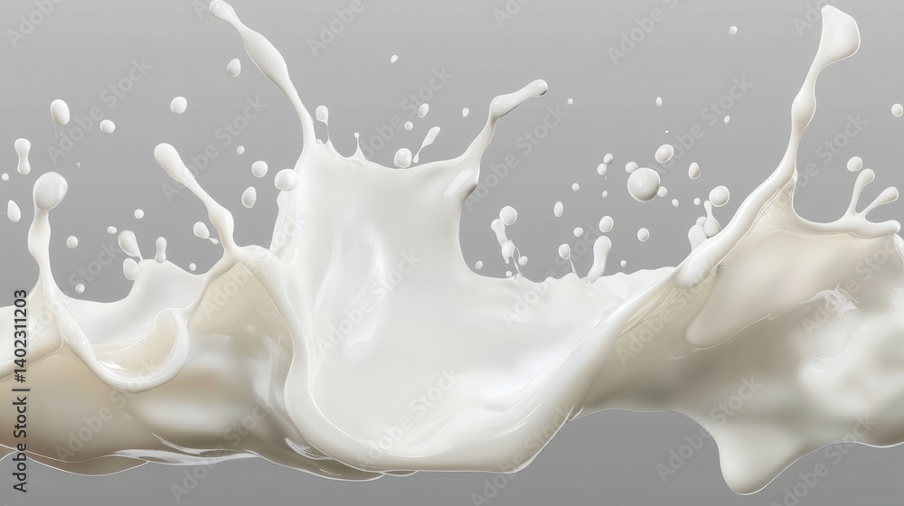 A splash of white milk. A splash of white milk.