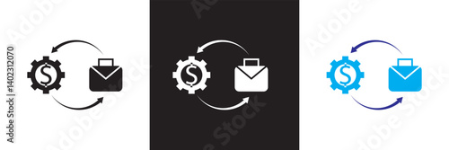Workaholic  Icons set. Work related icon.  Design for decoration, sticker, icon, etc. Vector illustration. isolated on white and black background. EPS 10