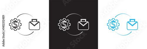 Workaholic  Icons set. Work related icon.  Design for decoration, sticker, icon, etc. Vector illustration. isolated on white and black background. EPS 10