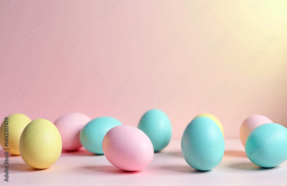 Colorful Easter Eggs Are Scattered On A Soft Pastel Background, Symbolizing Joy And Happiness During Festive Celebrations.