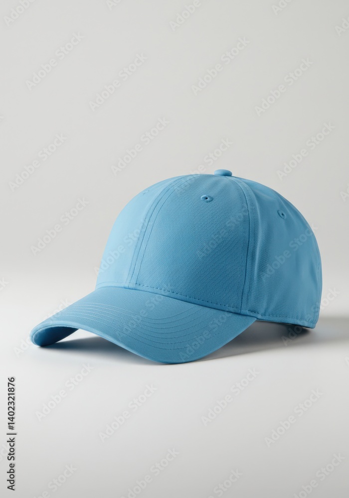 Fototapeta premium Blue baseball cap on a neutral background
