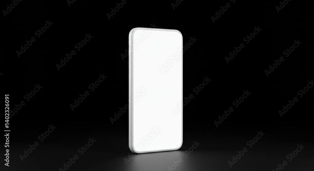 Blank smartphone display on a dark background Blank smartphone display on a dark background