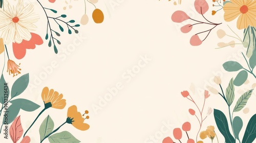 A floral frame with autumn colors.