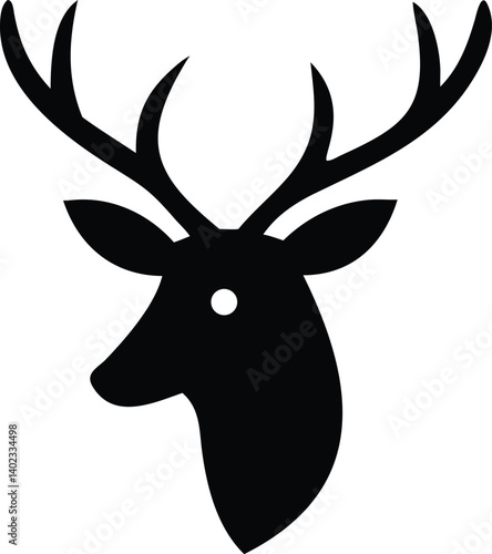 Majestic Stag in Light: Thick Black Lines Carve a Cone of Illumination