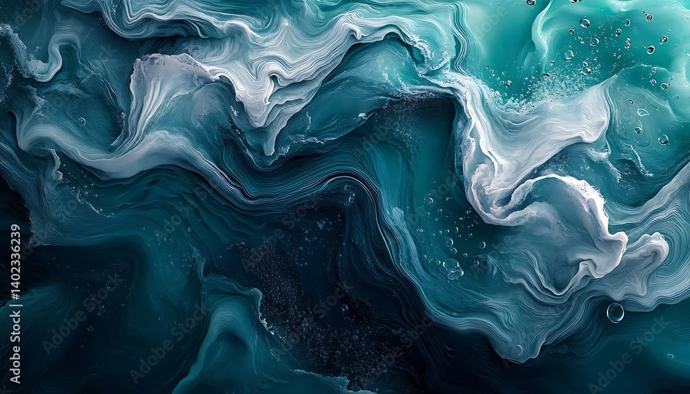 Abstract Teal Liquid Art Abstract Teal Liquid Art