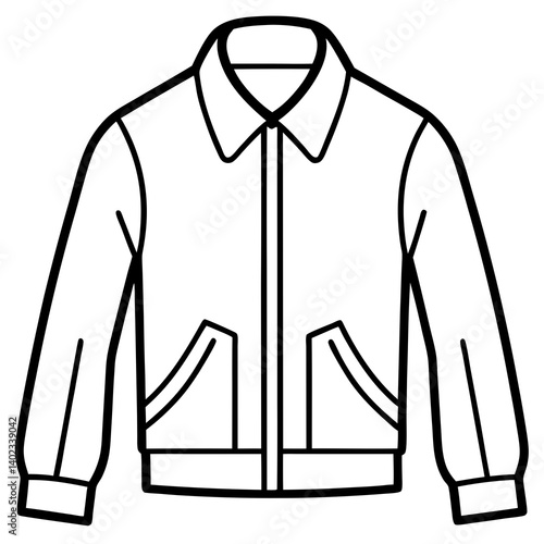 Minimal Harrington Jacket Vector on White Background
