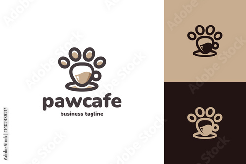 paw coffee logo vector