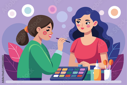 Makeup Artist with Cosmetic Palette