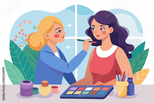 Makeup Artist with Cosmetic Palette