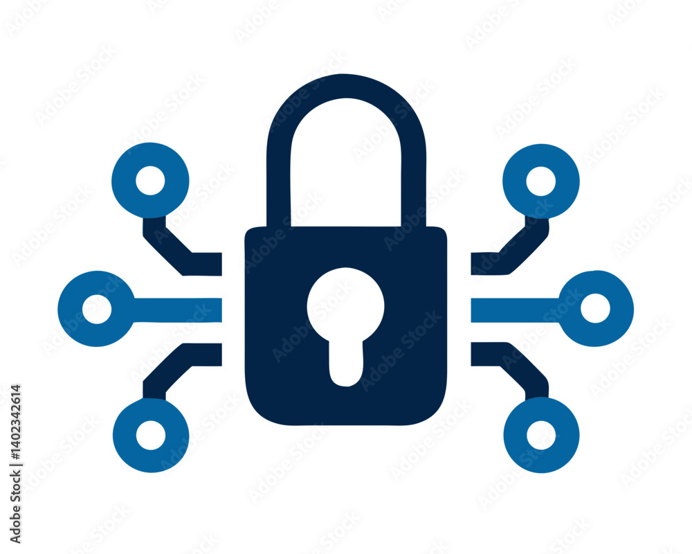 Digital lock symbol representing cybersecurity protection Digital lock symbol representing cybersecurity protection