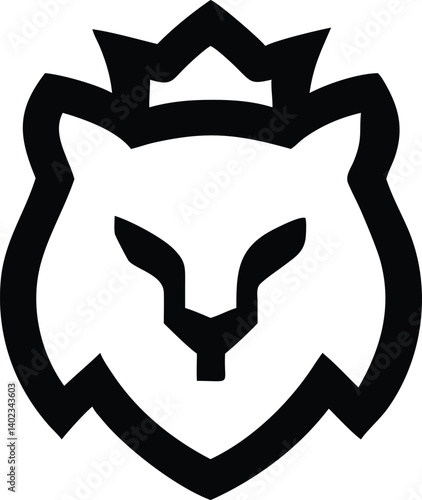 Crowned Lion Legacy: Fierce, Hand-Drawn Profile Merging Royalty and Primal Energy in Bold Ink