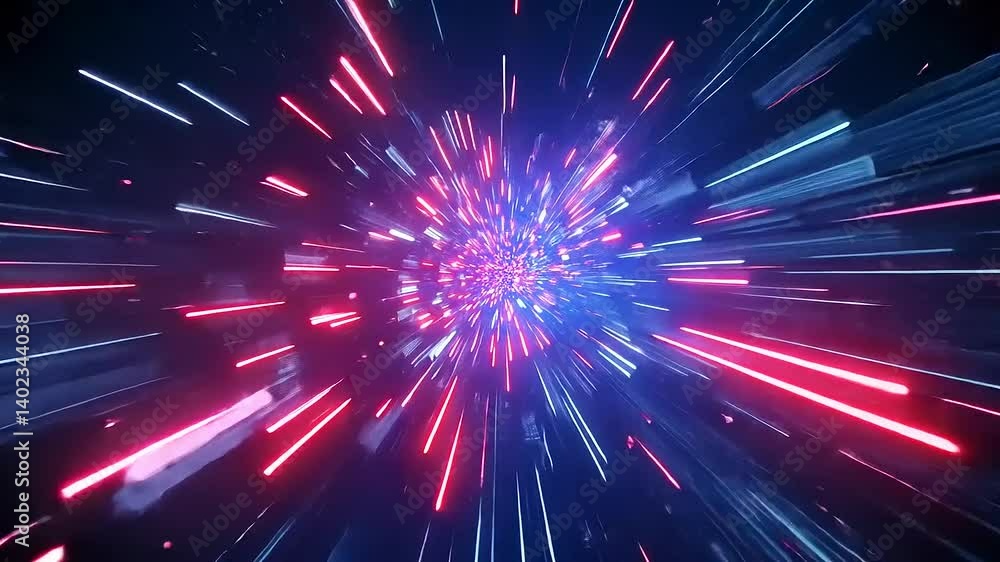 Abstract representation of dynamic light trails in a cosmic space environment Abstract representation of dynamic light trails in a cosmic space environment