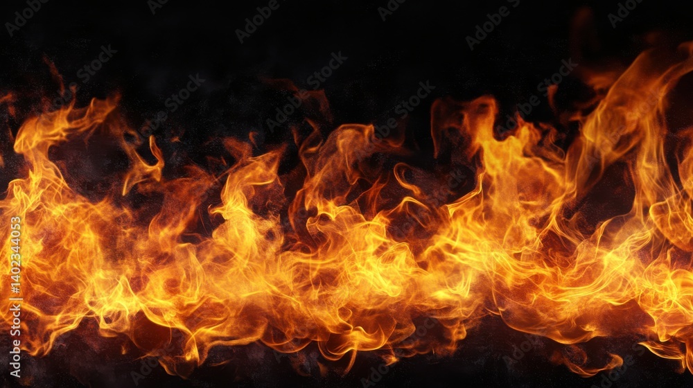 Burning fire flames border transparent texture isolated Burning fire flames border transparent texture isolated