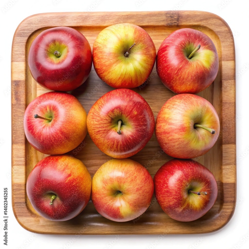 Nine Red and Yellow Apples on a Wooden Tray Fresh Fruit Healthy Snack Farm to Table Delicious Autumn Harvest Nine Red and Yellow Apples on a Wooden Tray Fresh Fruit Healthy Snack Farm to Table Delicious Autumn Harvest