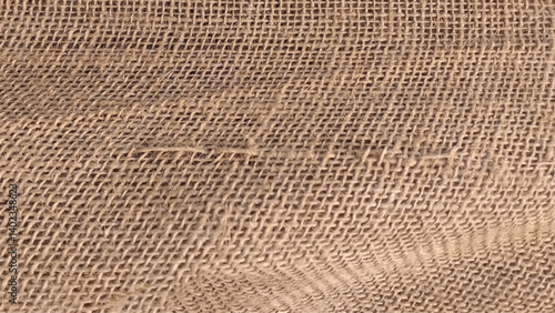 Jute pattern, rough burlap texture, canvas coarse cloth, brown woven rustic bagging. close up of natural linen texture