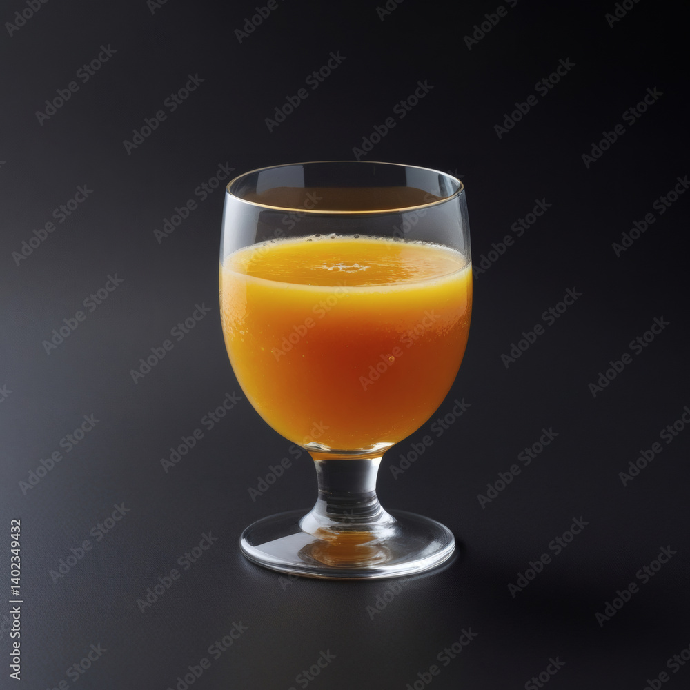 Freshly squeezed orange juice in a glass is a healthy and sweet citrus beverage Freshly squeezed orange juice in a glass is a healthy and sweet citrus beverage