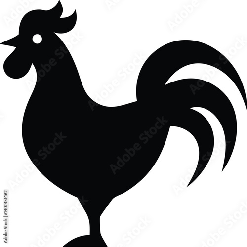 Sleek Rooster Illustration with Bold Visual Rhythm