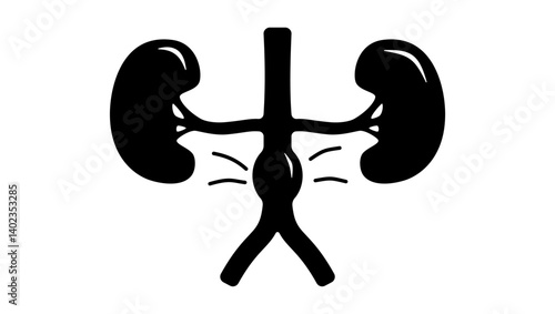 Abdominal aortic aneurysm, black isolated silhouette