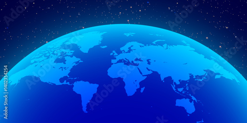 Map of the World mapped on a half sphere