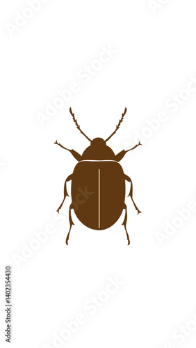 Brown Insect Silhouette with Antennae and Distinctive Design Features