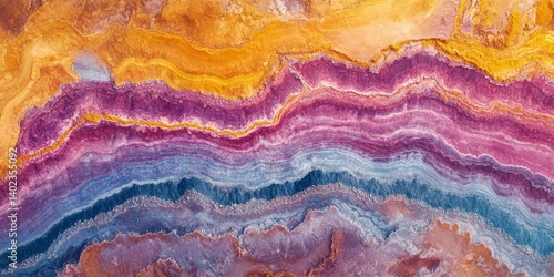 Vibrant aerial view of open pit mine in Cobar Outback Australia, Generative AI