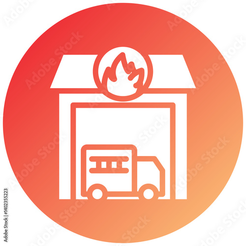Firefighter Garage Icon Style