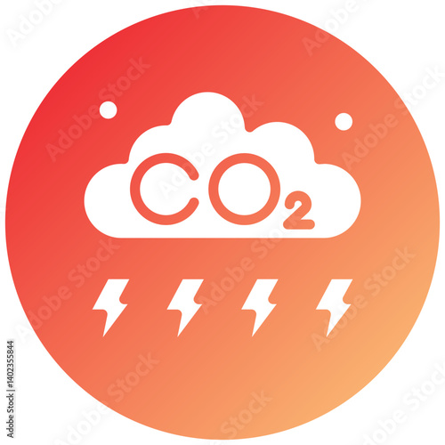 CO2 Pollution Icon Style