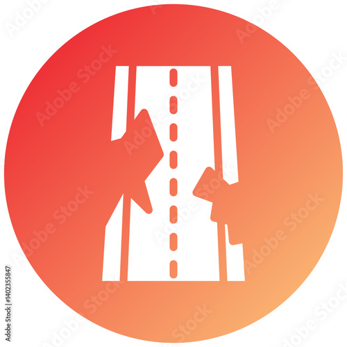 Road Crack Icon Style