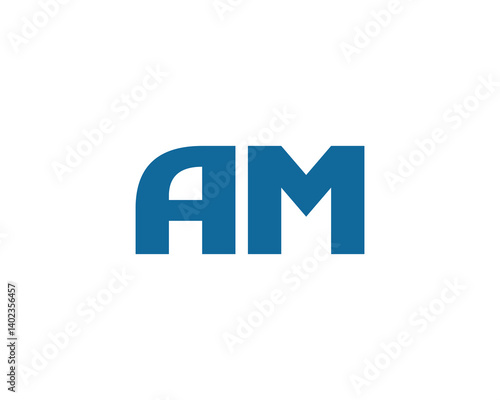 AM logo design vector template. AM