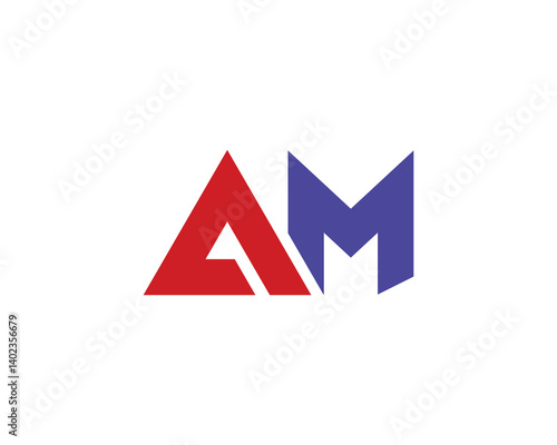AM logo design vector template. AM