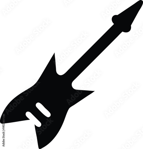 High-Impact Black Electric Guitar Outline for Modern Branding