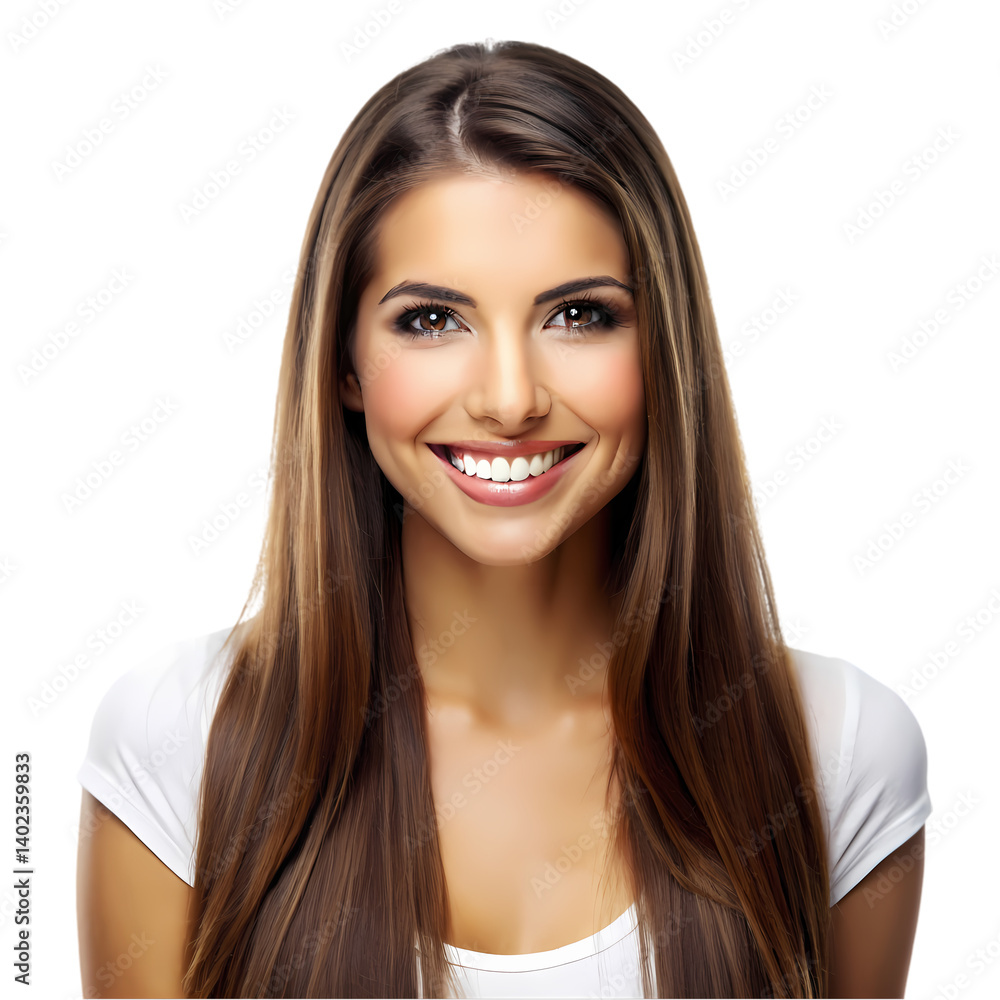 Beautiful Woman Smiling Face Portrait Photo on transparent background Beautiful Woman Smiling Face Portrait Photo on transparent background