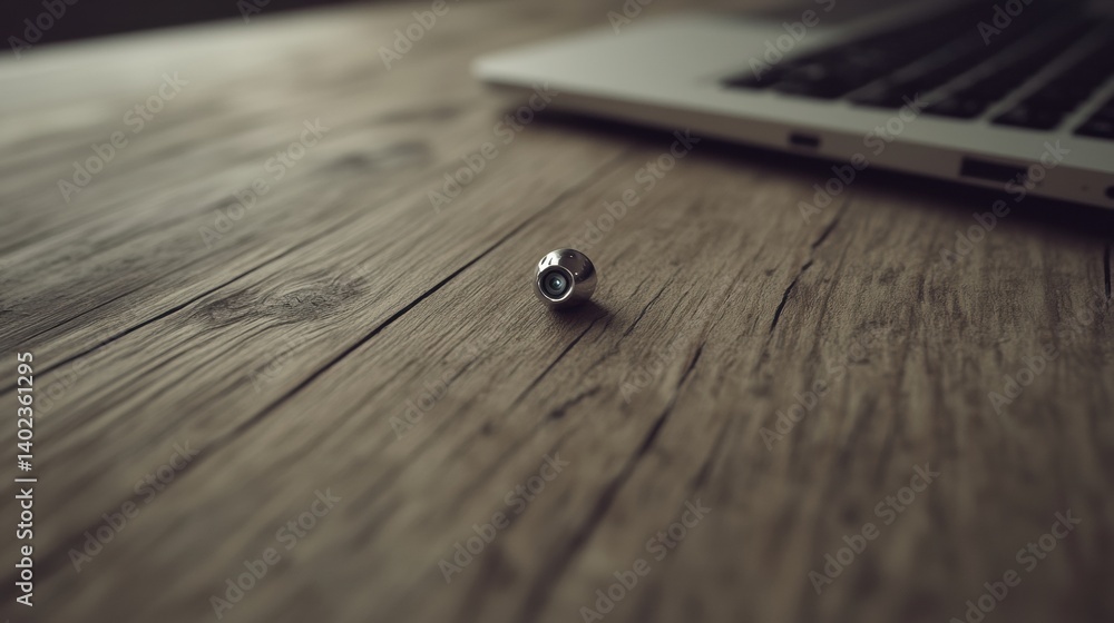 Blue Gemstone Ring on Wooden Desk with Laptop Blue Gemstone Ring on Wooden Desk with Laptop