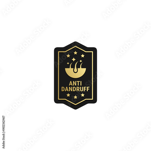 Anti dandruff product label vector isolated EPS. Best Anti dandruff label vector for product packaging design element. Anti dandruff symbol vector for packaging design element.