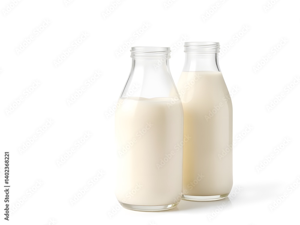 Fresh Milk in Bottle Isolated on White Background – Healthy Dairy Beverage Product Photo Fresh Milk in Bottle Isolated on White Background – Healthy Dairy Beverage Product Photo