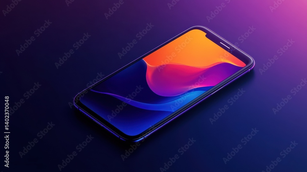 Modern user interface design template. Conceptual mobile phone screen mock-up for application interface. Aesthetic, dark purple, orange, blue, black. illustration Modern user interface design template. Conceptual mobile phone screen mock-up for application interface. Aesthetic, dark purple, orange, blue, black. illustration