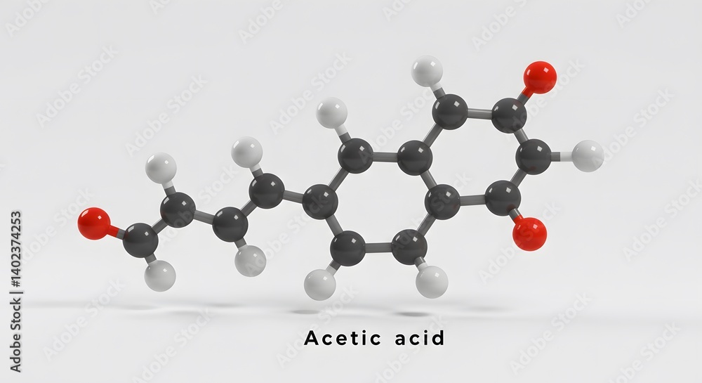 Molecular Structure of a Generic Organic Compound on White Background Molecular Structure of a Generic Organic Compound on White Background