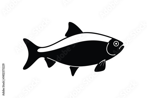 American Gizzard Shad fish vector, Fish silhouette