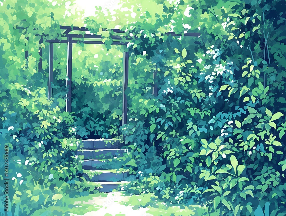 Lush Garden Pathway