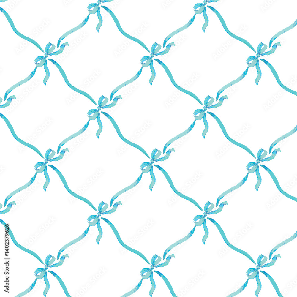 Fototapeta premium blue ribbons seamless pattern