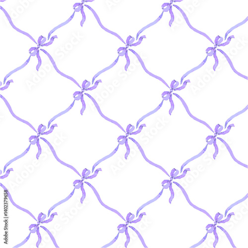 purple ribbons seamless pattern