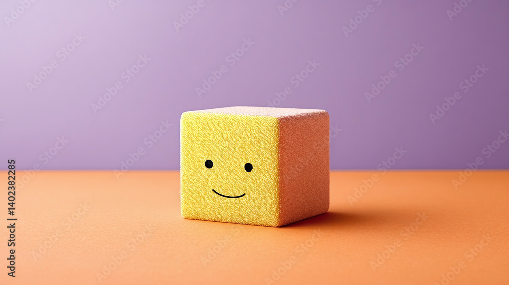 Obraz premium Cheerful Yellow Cube - A Happy Mood Booster