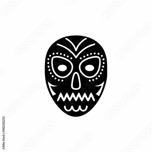 creative details Spooky Mask Icon Vector Illustration