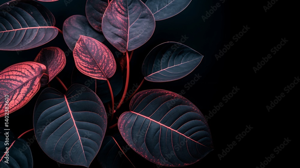 Lush Leaves Dark Background