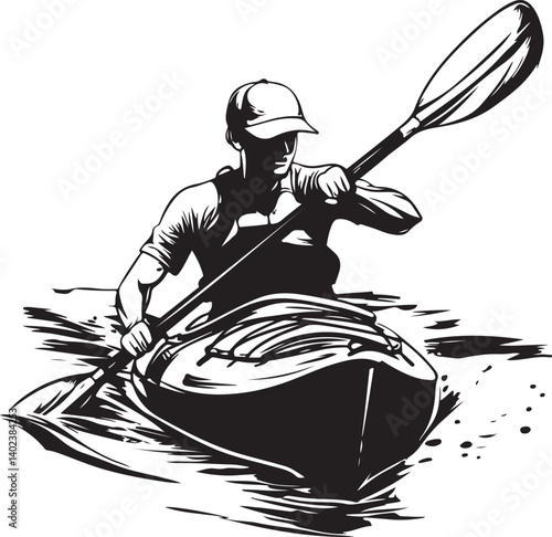 man in canoe